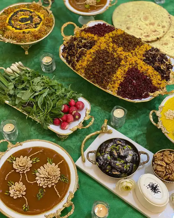 تزیین عدس پلو