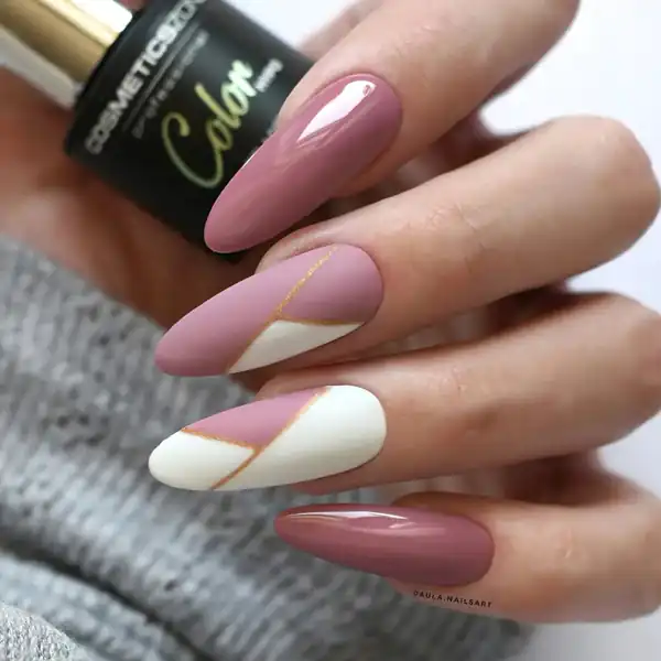 طراحی ناخن با لاک سفید