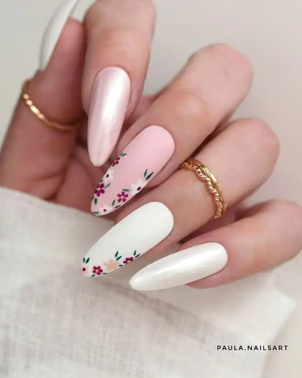 طراحی ناخن با لاک سفید