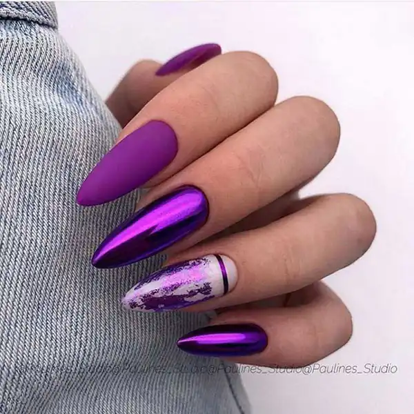 طراحی ناخن بنفش
