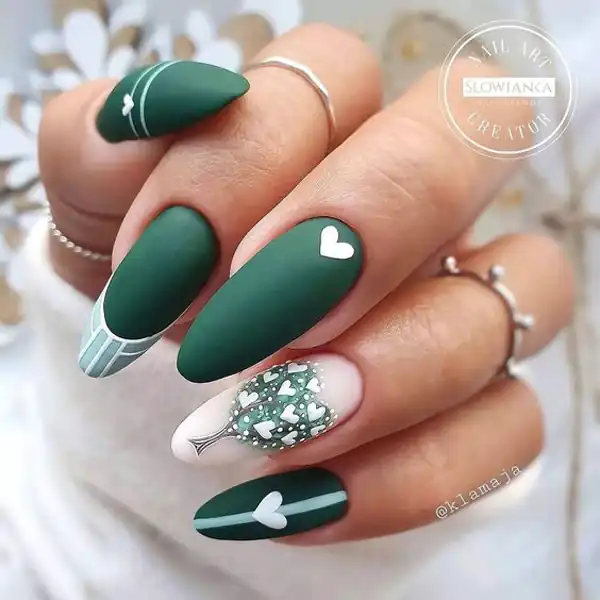 طراحی ناخن قلب ساده