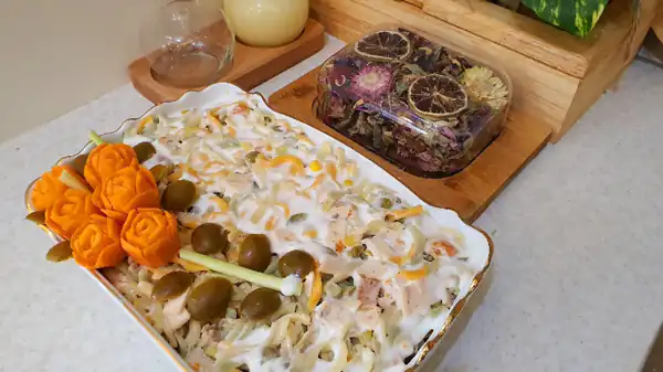 تزیین سالاد ماکارونی