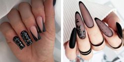 جدیدترین طراحی ناخن با لاک مشکی + طرح ناخن های مشکی
