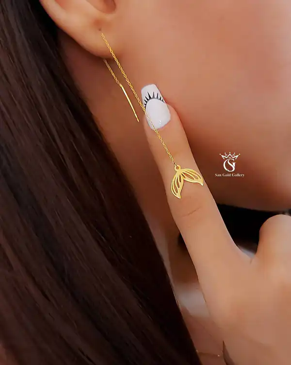 مدل گوشواره طلا جدید بخیه ای