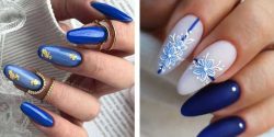 طراحی ناخن آبی کاربنی + طرح ناخن های آبی کاربنی خاص
