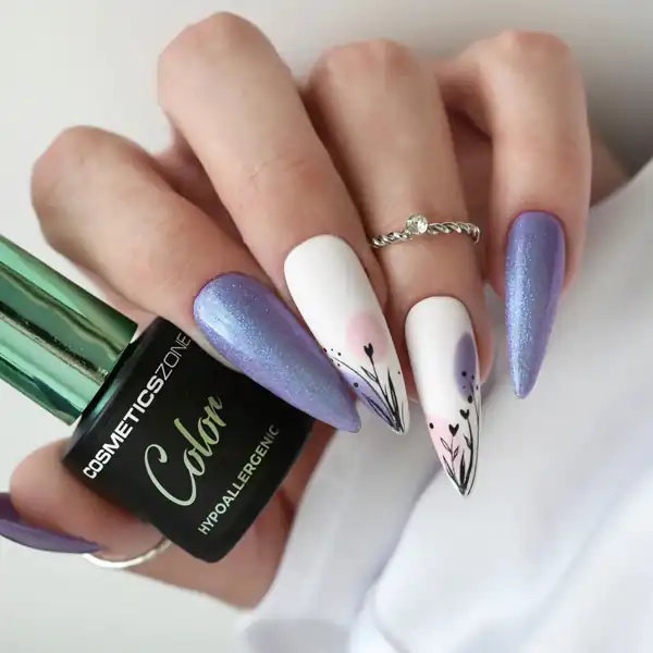 طراحی ناخن بنفش جدید