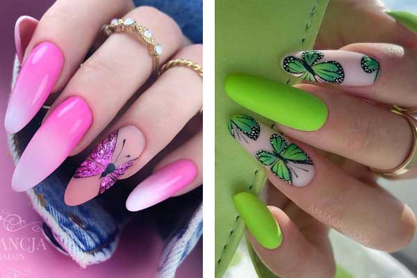 طرح ناخن پروانه صورتی آموزش طراحی پروانه روی ناخن طرح ناخن پروانه ابی طرح ناخن پروانه ست لنز ناخن پروانه طرح ناخن پروانه قرمز