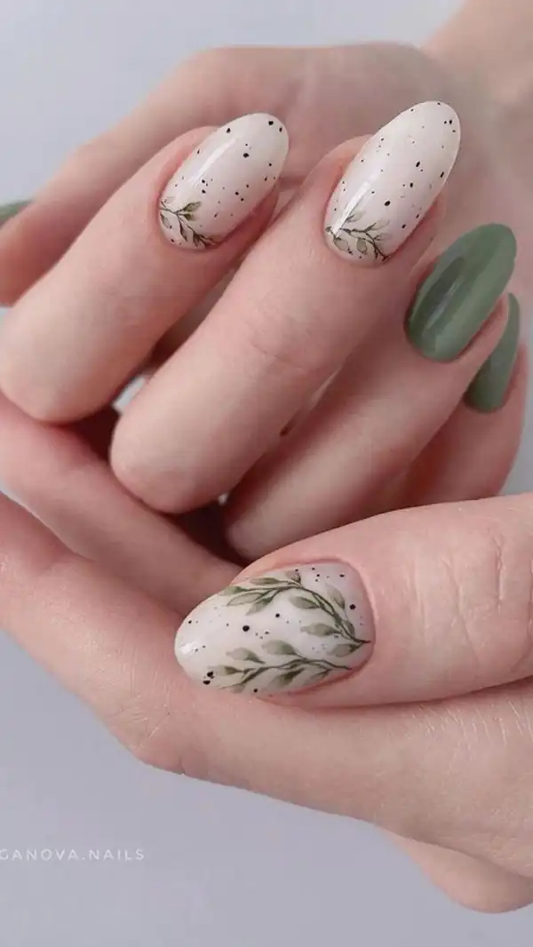 طراحی ناخن سبز جدید