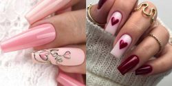 طراحی ناخن طرح قلب + طرح ناخن های قلب صورتی و قرمز