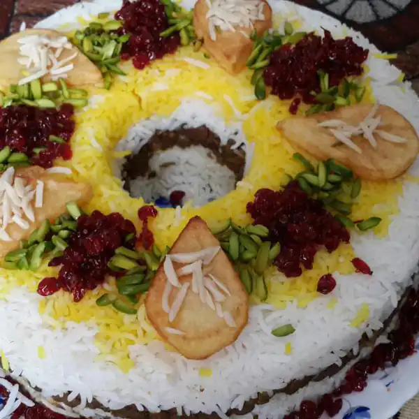 تزیین برنج قالبی