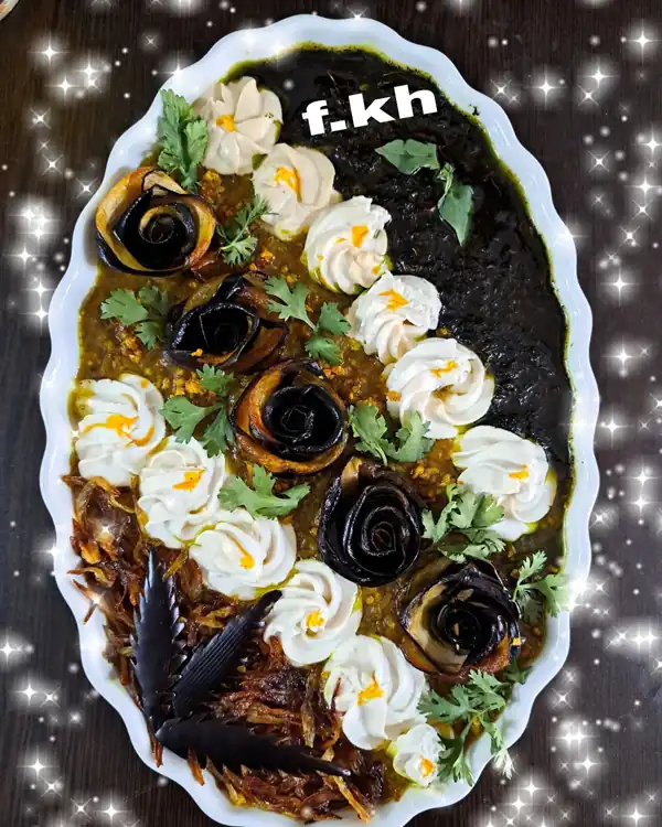 تزیین کشک بادمجان مجلسی
