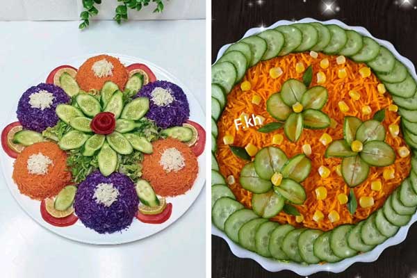 تزیین سالاد برای مهمانی تزیین سالاد کاهو و خیار و گوجه و هویج تزیین سالاد فصل ساده تزیین سالاد عروس عکس تزیین سالاد عکس سالاد فصل مجلسی
