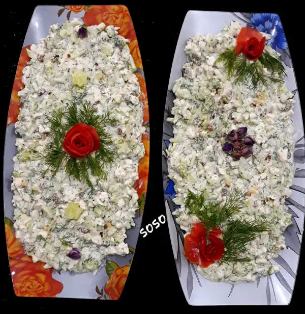 تزیین سالاد کلم و شوید