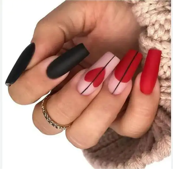 مدل طراحی ناخن قلب