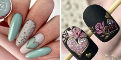 طراحی ناخن قلبی + مجموعه طرح ناخن قلبی ساده و فانتزی