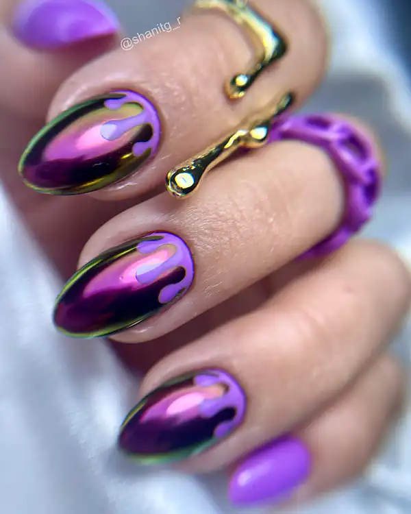 طراحی ناخن جدید بنفش