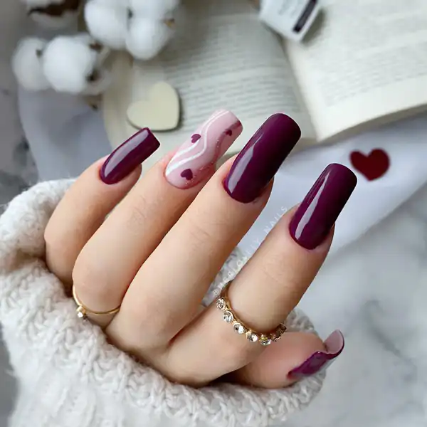 طراحی ناخن قلب قلبی