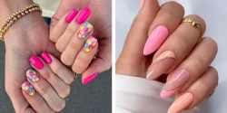 طراحی ناخن صورتی دخترانه + طرح ناخن های صورتی کم رنگ