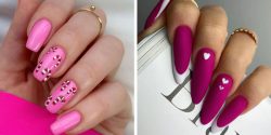طراحی ناخن بلند صورتی + طرح ناخن های بلند دخترانه