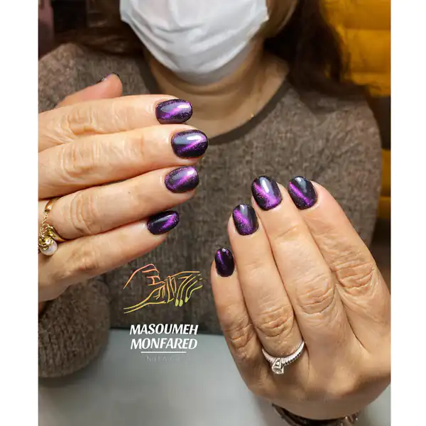 طراحی ناخن چشم گربه ای