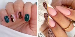 طراحی ناخن پلنگی ساده + طرح ناخن های پلنگی کرم قهوه ای