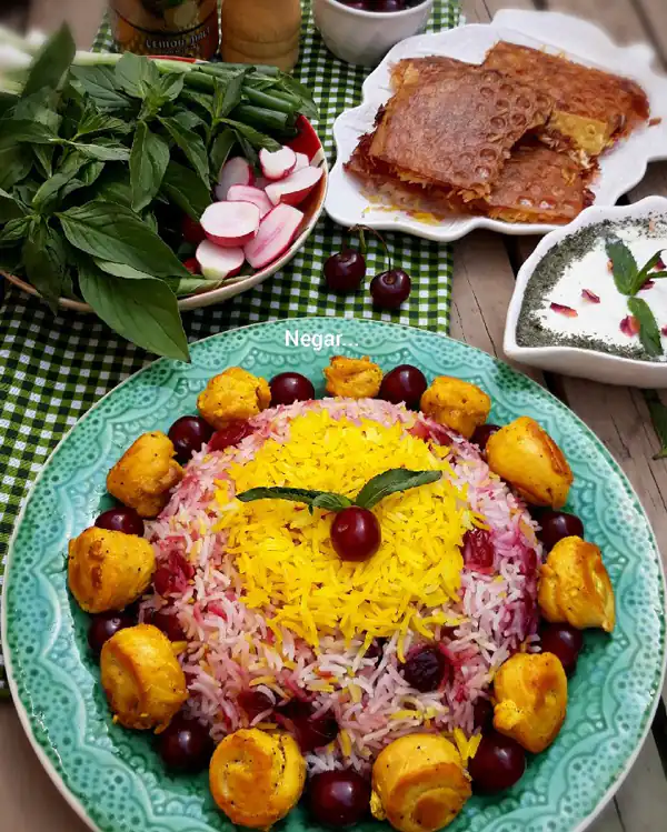 تزیین آلبالو پلو