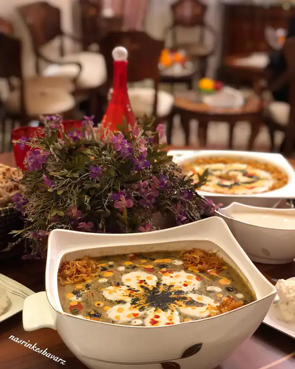 تزیین آش رشته مجلسی