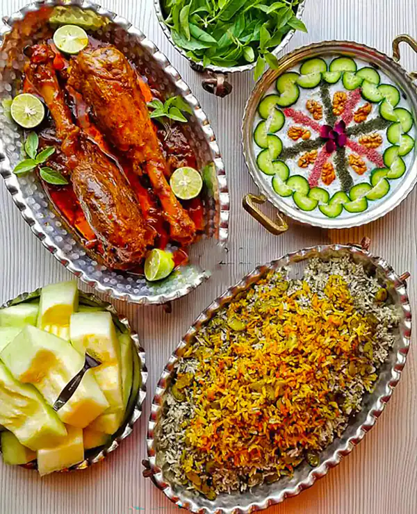 تزیین باقالی پلو