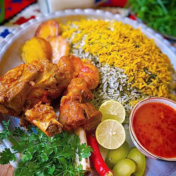تزیین باقالی پلو