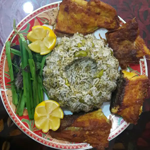 تزیین باقالی پلو