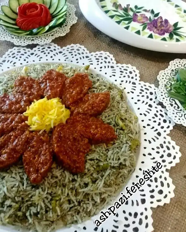 تزیین باقالی پلو