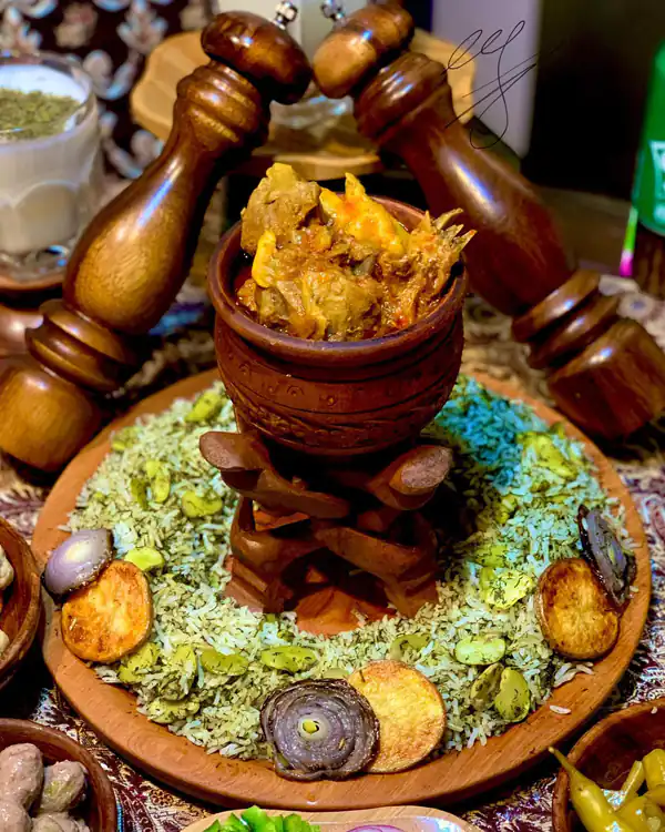 تزیین باقالی پلو