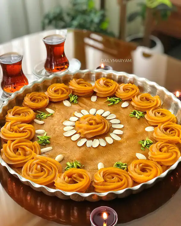 تزیین حلوا با ماسوره