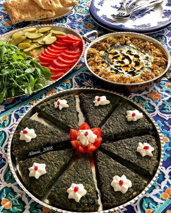 تزیین کوکو سبزی