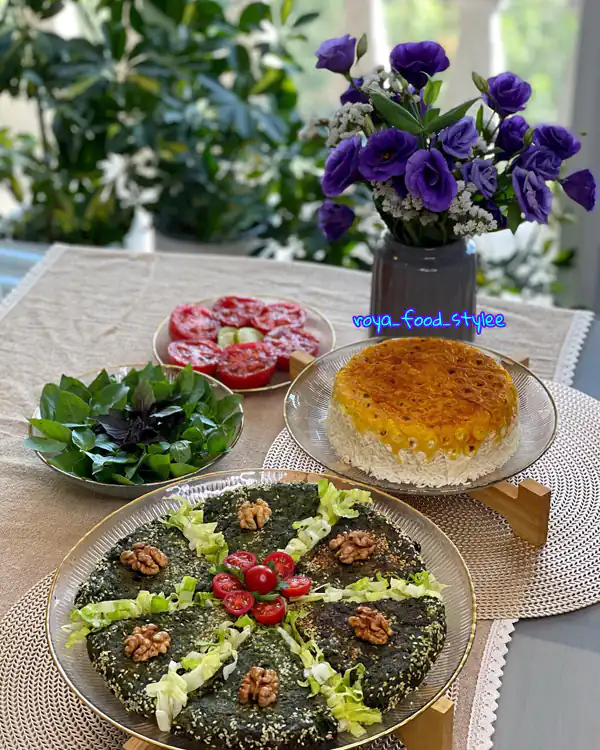تزیین کوکو سبزی