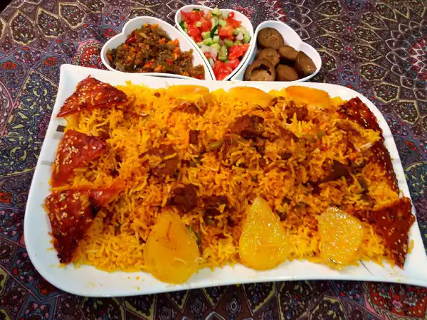 تزیین لوبیا پلو