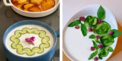 تزیین ماست مهمانی + ایده تزیین ماست و خیار برای مهمانی