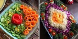تزیین سالاد جدید + ایده جدیدترین تزیین سالاد برای مهمانی
