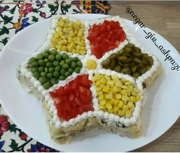 تزیین سالاد ماکارونی ساده