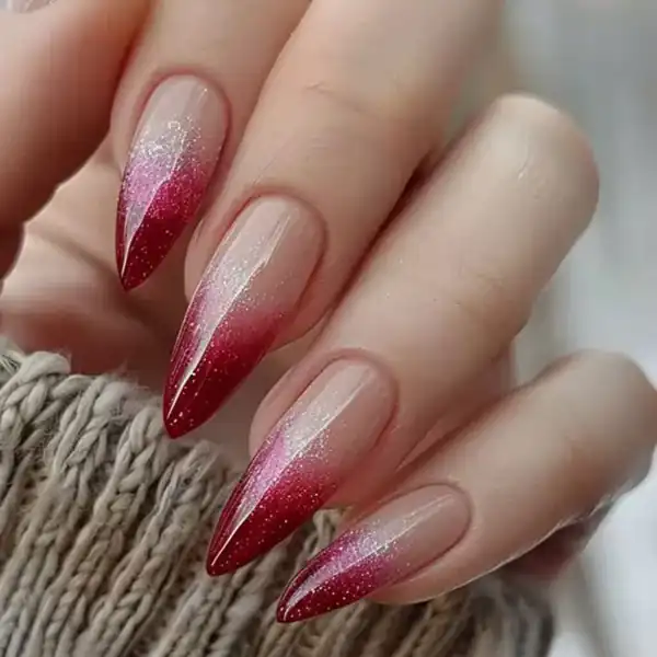 طراحی ناخن آمبره قرمز
