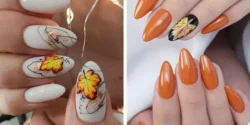 طراحی ناخن پاییزی برگ + طرح ناخن پاییزی ساده و شیک