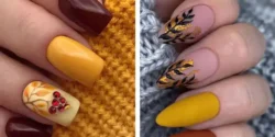 طراحی ناخن پاییزی شیک + طرح ناخن شیک و باکلاس پاییزی