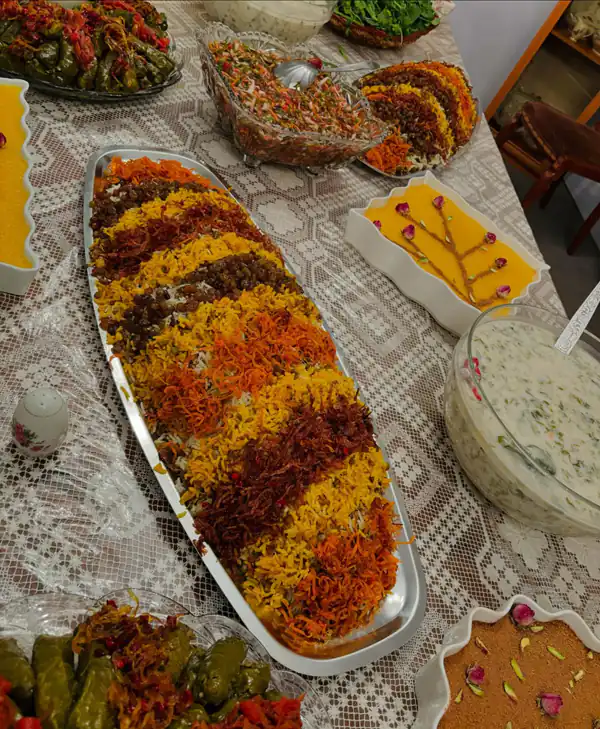 تزیین عدس پلو مجلسی
