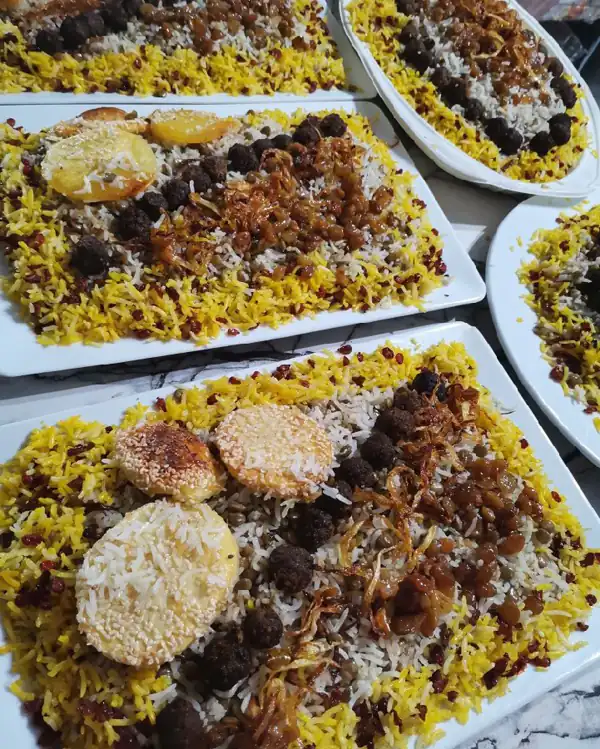 تزیین عدس پلو ساده