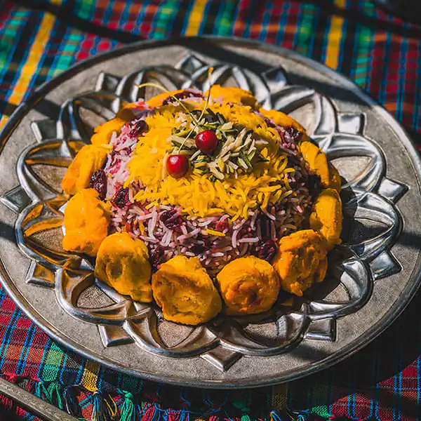 تزیین آلبالو پلو مجلسی