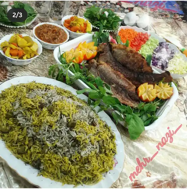 تزیین باقالی پلو مجلسی
