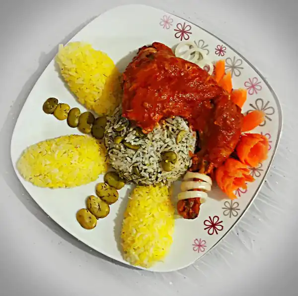 تزیین باقالی پلو مجلسی