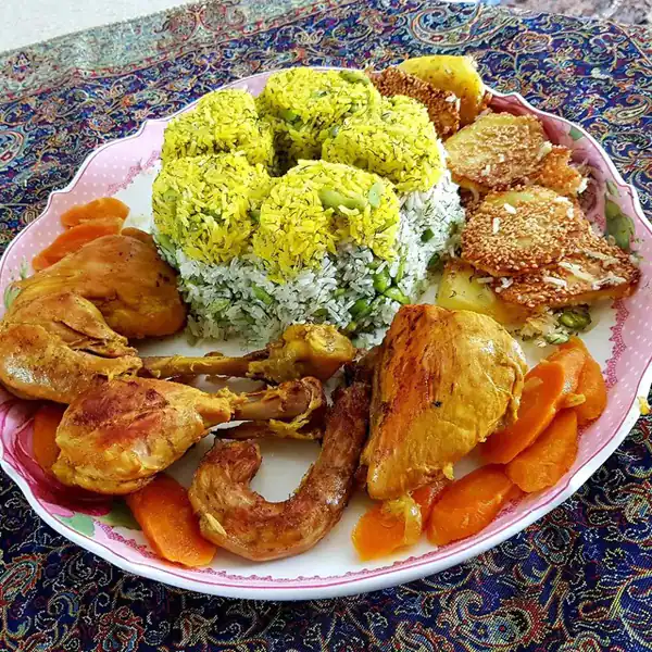 تزیین باقالی پلو مجلسی