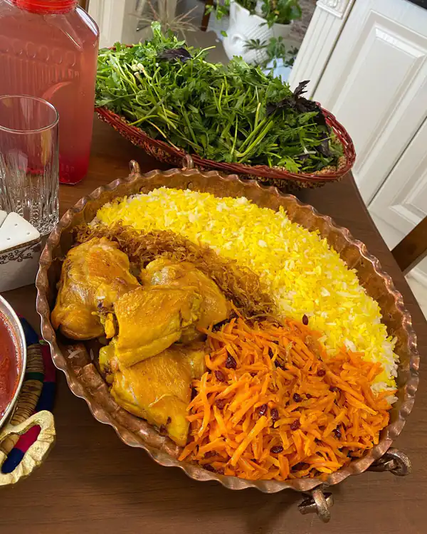 تزیین هویج پلو مجلسی