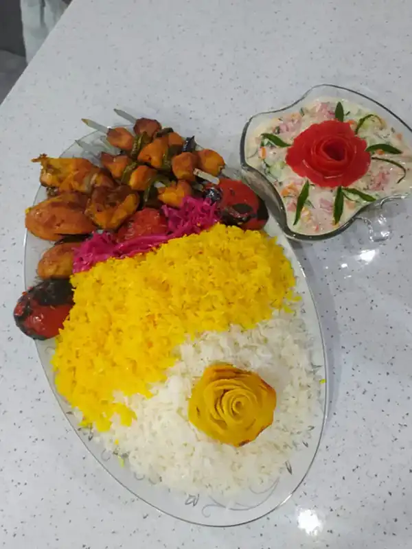 تزیین جوجه کباب برای مهمان